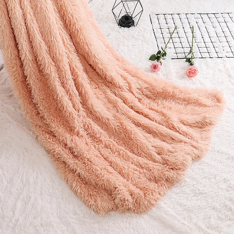 Кровать диван одеяло подарок супер мягкое длинное шерстяное искусственный мех