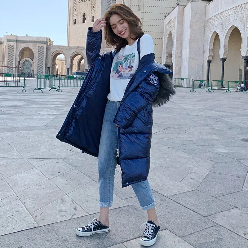 Повседневная теплая Модная женская Длинная зимняя парка тонкие пальто и куртки с