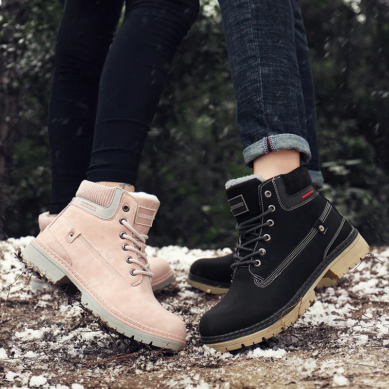 Мужская зимняя обувь 2019 г. Женские теплые зимние ботинки женская кожаная