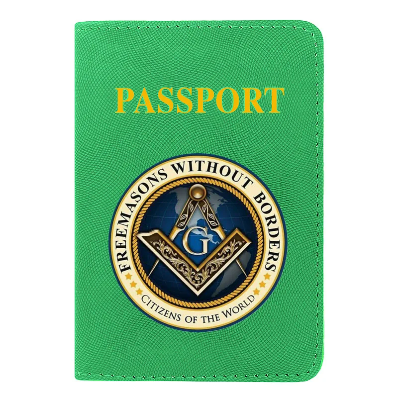 

Personality Passport Cover High Quality Leather Free and Accepted Masons Logo ID Organizer Card Passport Holder Case