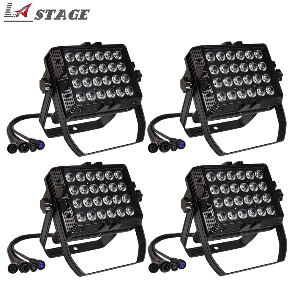 

Free Shipping 4pcs/lot Road Case Pack 24x18W RGBWA UV 6IN1 Led Flood Light Outdoor Floodlight Washer Spotlight IP65 Waterproof