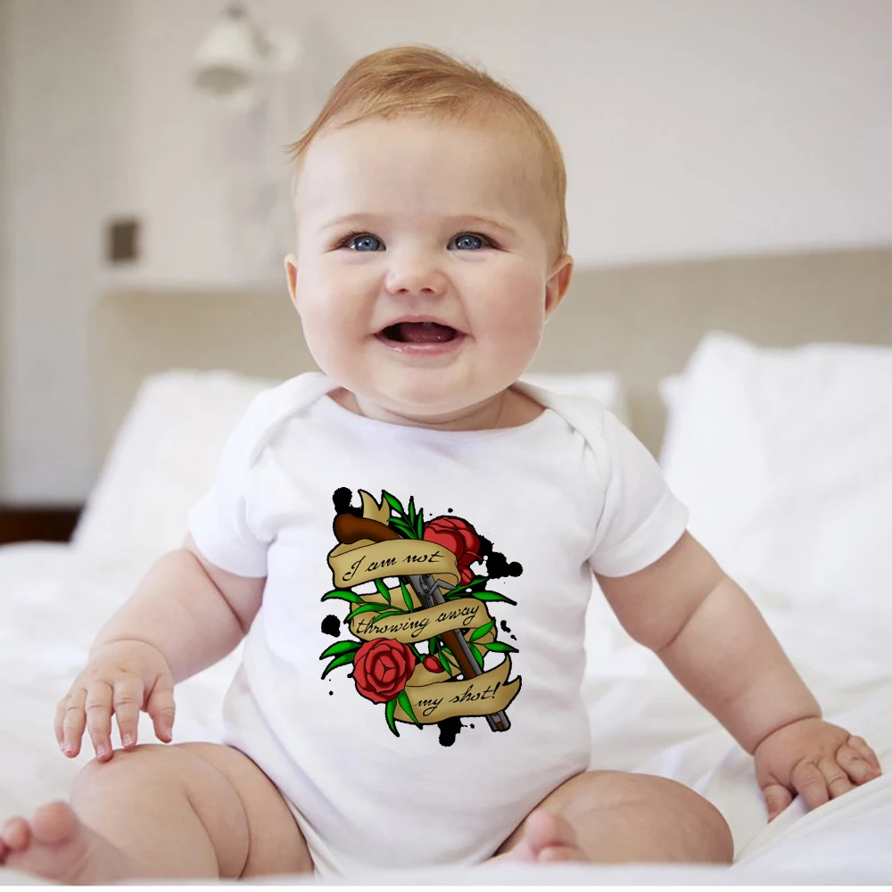 Guns N' Roses Baby Boys Rock Clothes Hipster Harajuku Newborn Baby Bodysuit Punk Streetwear Infant Romper Tattoo Baby Onesie