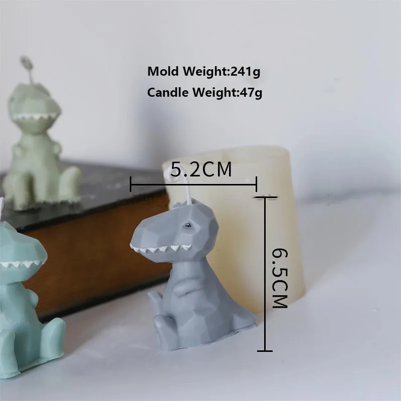 Геометрический дизайн 3D силиконовая форма в виде динозавра для ароматерапии