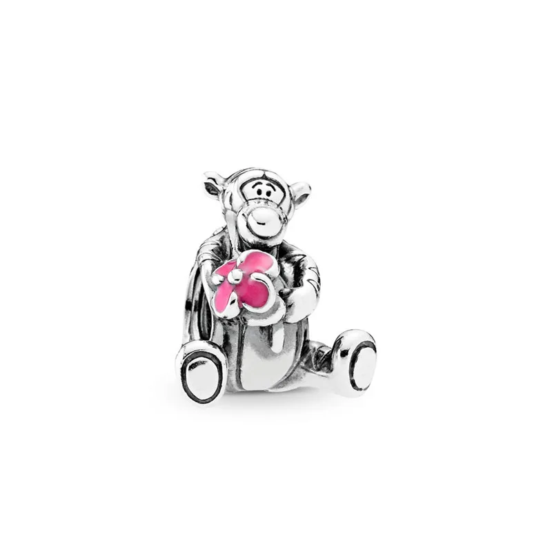 

Fashion Original PAN 925 Sterling Silver Teddy Bear Tigger Plutus Cat Charm Beads Women DIY Bracelet Jewelry Holiday Gift