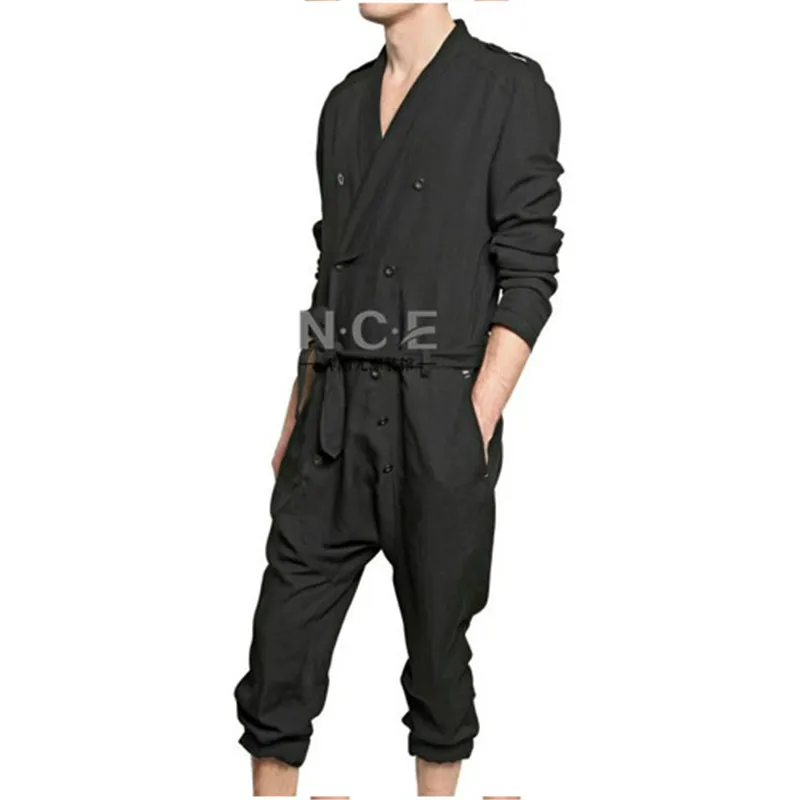 2020 thenan Fashion casual jumpsuit loose jumpsuit spring and summer male jumpsuit trousers one trousers