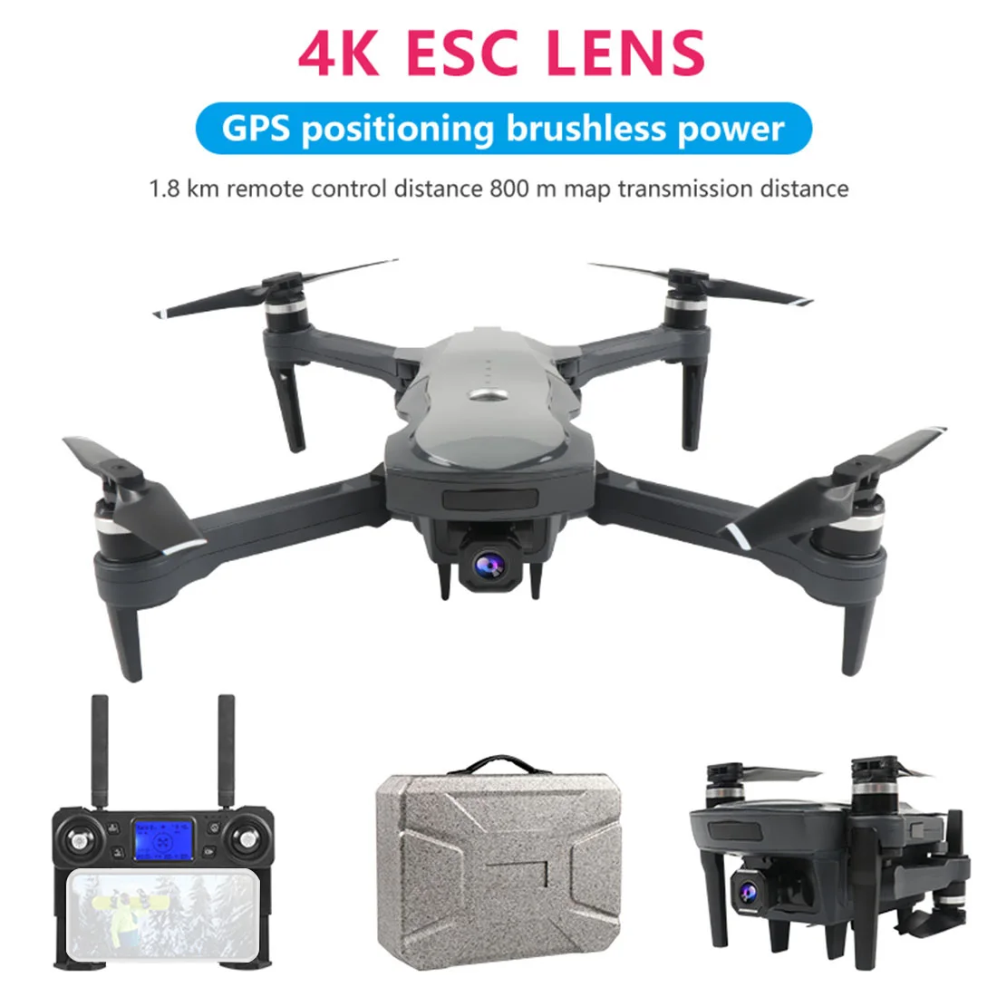 Бесщеточный Радиоуправляемый Дрон K20 GPS Wi Fi FPV 4K HD двойная камера Профессиональный