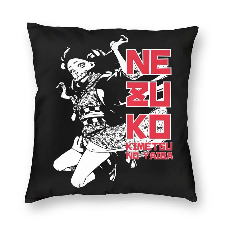 

Наволочка для подушки Nezuko Kamado Kimetsu No Yaiba, 45x45 см, украшение, 3D принт, рассекающая демонов, наволочка для дивана, двусторонняя