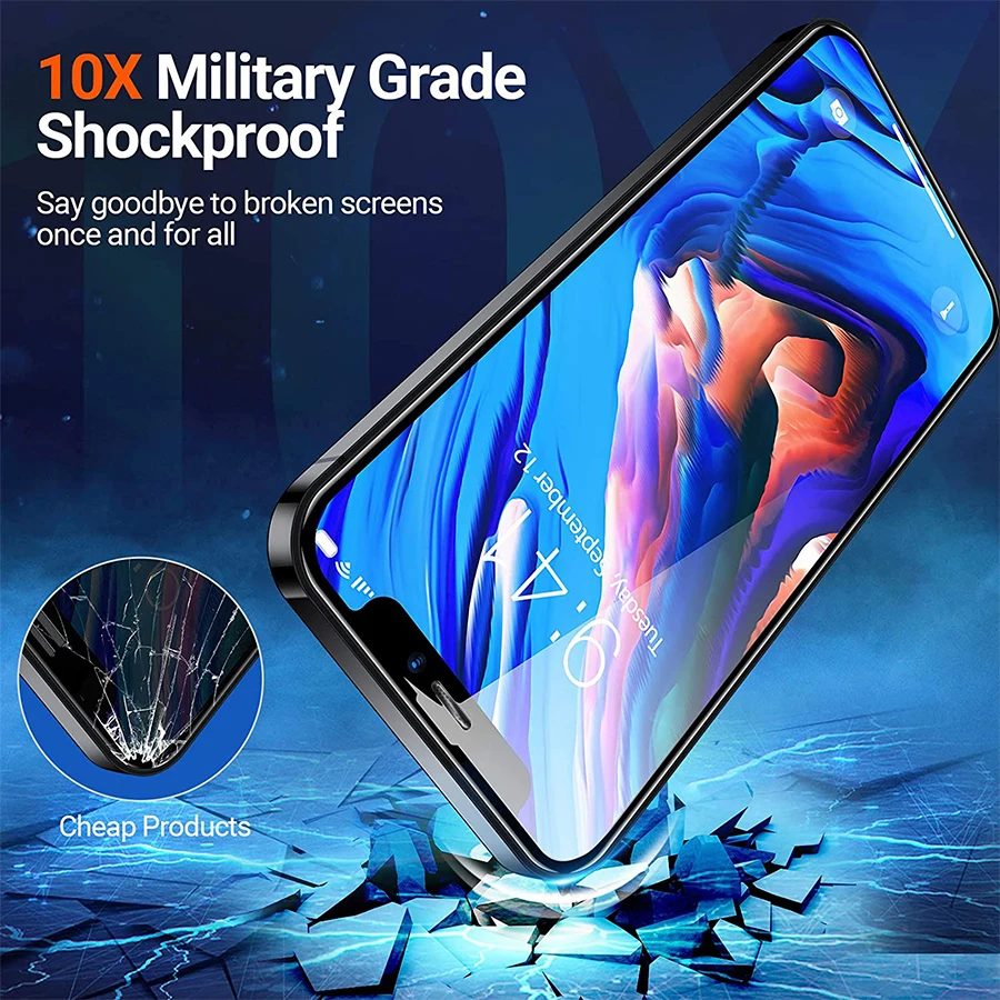 

New Grade Protection Dust-proof Screen Protectors for IPhone 12 11 Pro Max 6 S 7 8 Plus Tempered Glass on IPhone 12 Mini X XS XR