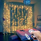 СВЕТОДИОДНАЯ Гирлянда Шторы дистанционного Управление USB гирлянда Новый год гирлянда Рождественские украшения на Рамадан для дома Спальня окна
