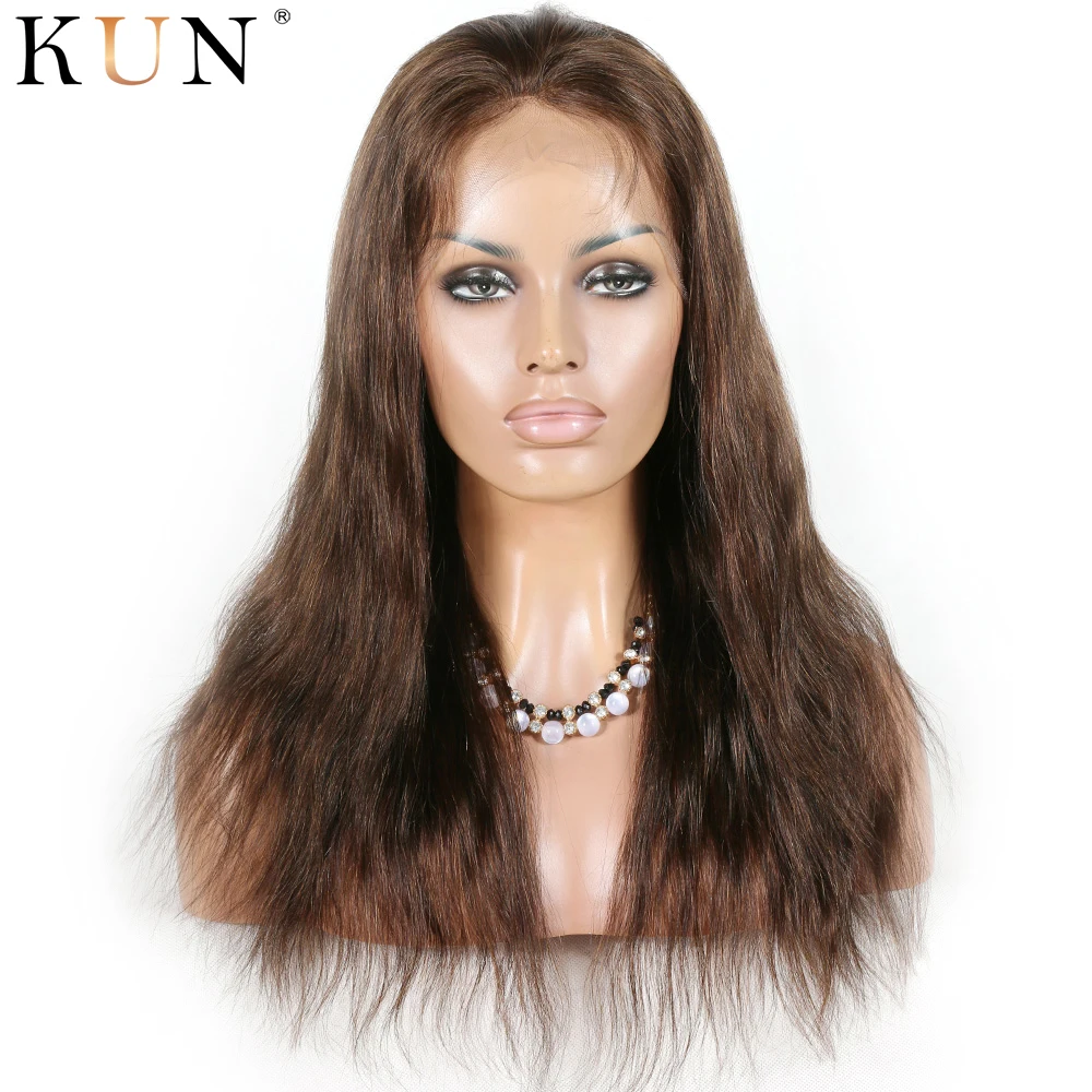 #2 #4 #6 Омбре человеческих волос парик шнурка фронта парики естественная волна 13X6