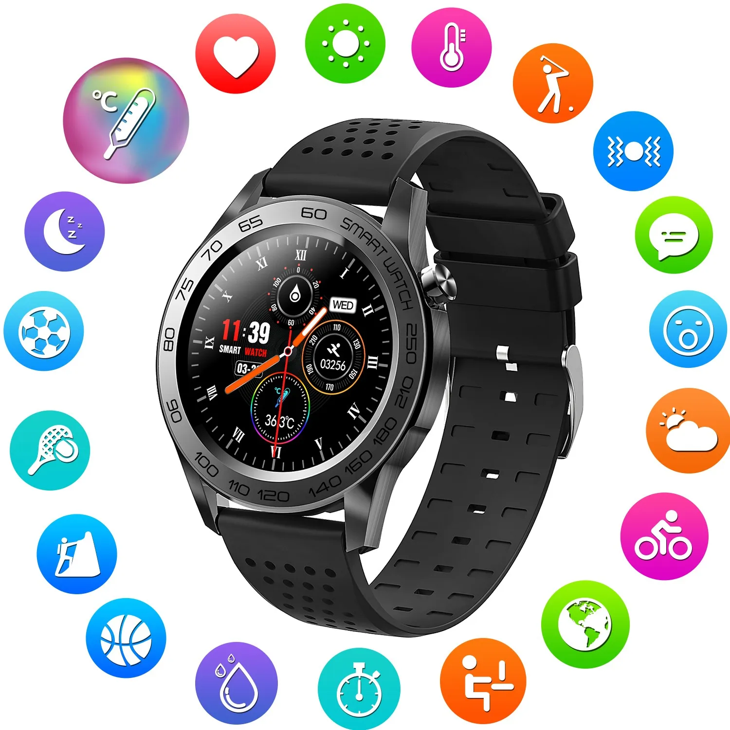

For Vivo X60 Pro X51 X50 iQOO 7 S9e S7 Y20 Y51 y31 Sports Smart Watch GPS Fitness Tracker Smart Bracelet Temperature Smartwatch