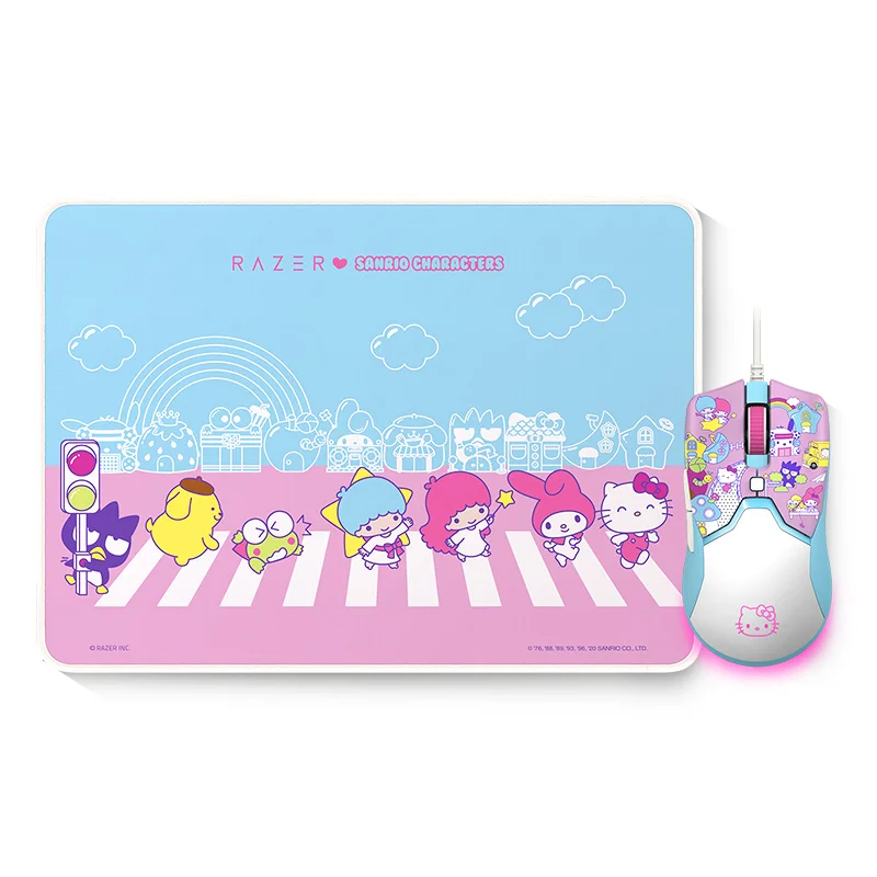 Razer Sanrio Ограниченная серия 8500 Точек на дюйм хром RGB светильник Мышь + коврик Комплект - изображение