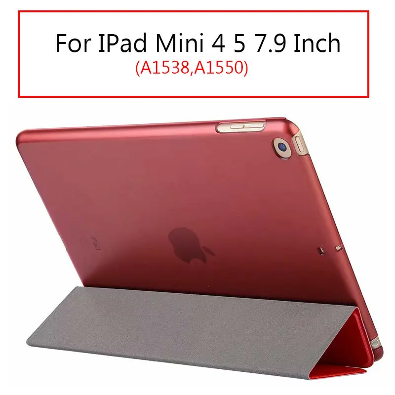 Mini 4 5 Red Ультратонкий чехол для IPad Mini 1/2/3 чехол из искусственной кожи чехол-подставка эластичная кожа геометрический флип-чехол для Apple IPad Mini 2 3 Чехол - Цвет: Mini 4 5 Red