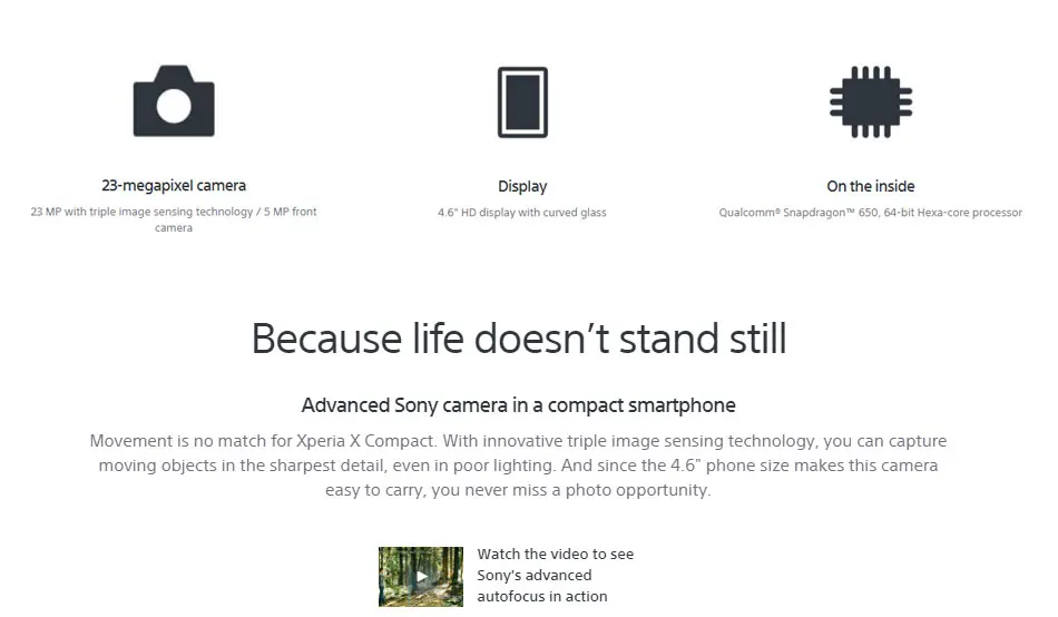 sony Xperia X Compact 3 ГБ 32 ГБ мобильный телефон 4G LTE Snapdragon F5321 4," 23MP 5MP FM Micro SD NFC Смартфон