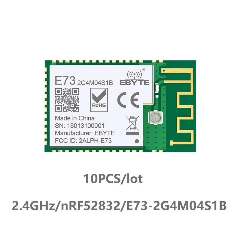 Transmissão sem Fio Lote Nrf52832 2.4 Ghz Transmissor Reciever Ble 5.0 Pwb Ipex Conector Módulo Bluetooth 10 pc – E73-2g4m04s1b