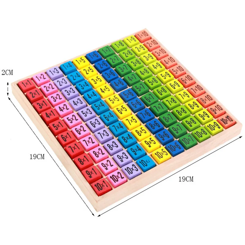 

Baby wooden Toys 99 Multiplication Table Math Toy 10*10 Figure Blocks Baby learn Educational montessori gifts