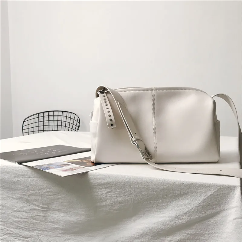 Fashion Rivet Style Genuine Leather Women Shoulder Bags 2021New Large Capacity Crossbody Bag for Ladies Luxury Designer Handbags