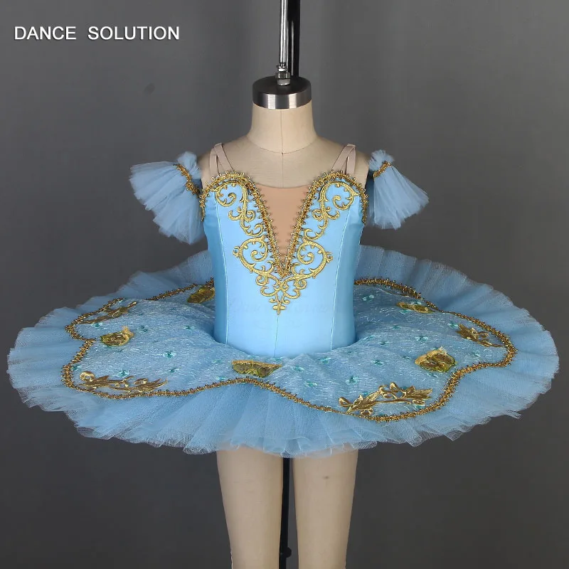 Топ и плиссированная Тюлевая пачка из спандекса небесно-голубого цвета