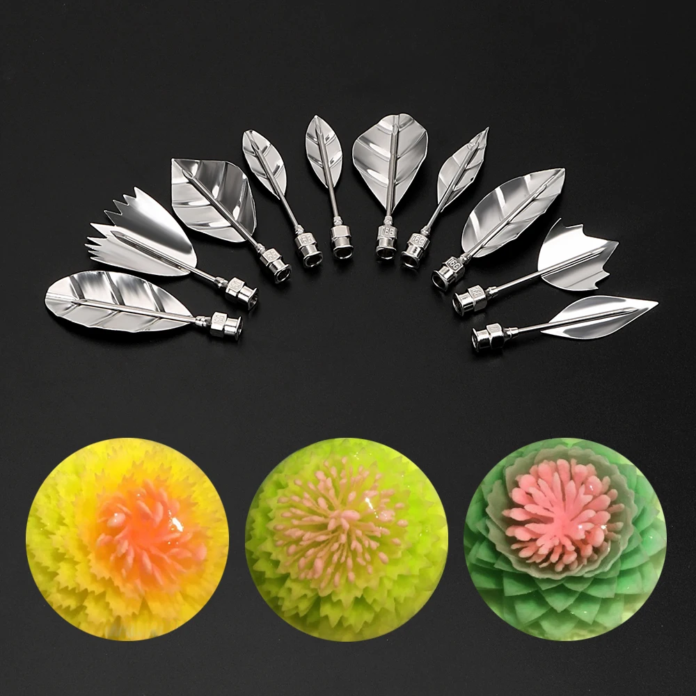 

HOOMIN 10 pcs Pudding Nozzle +1 Syringe Tool 3D Jelly Flower Cake Jello Gelatin Art Tool Russia Nozzle DIY Cake Decorating Tools