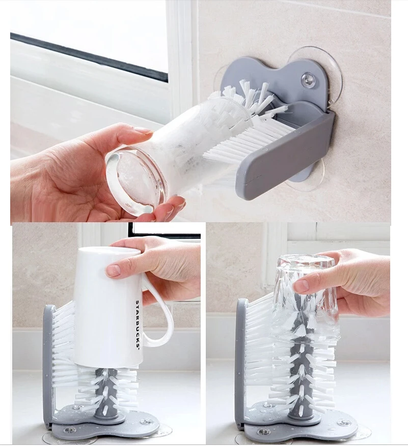 

Glass cup scourer cleaning brushes water cup sink wine cup kitchen suction cleaner bottles brush boat drop Cup Cleaning Brush