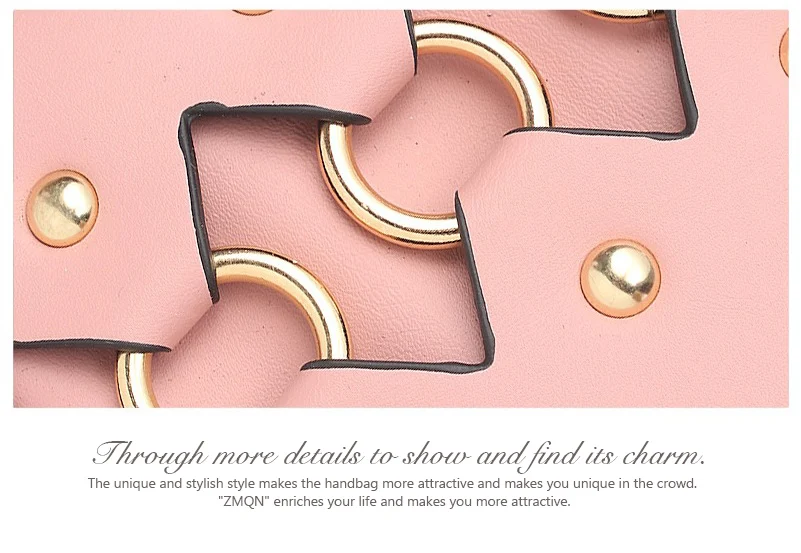 ZMQN Handbags For Women Cute Pink Luxury Shoulder Bag Leather Hand Bag Candy Solid Handbag Hgigh Quality Torebki Damskie A849