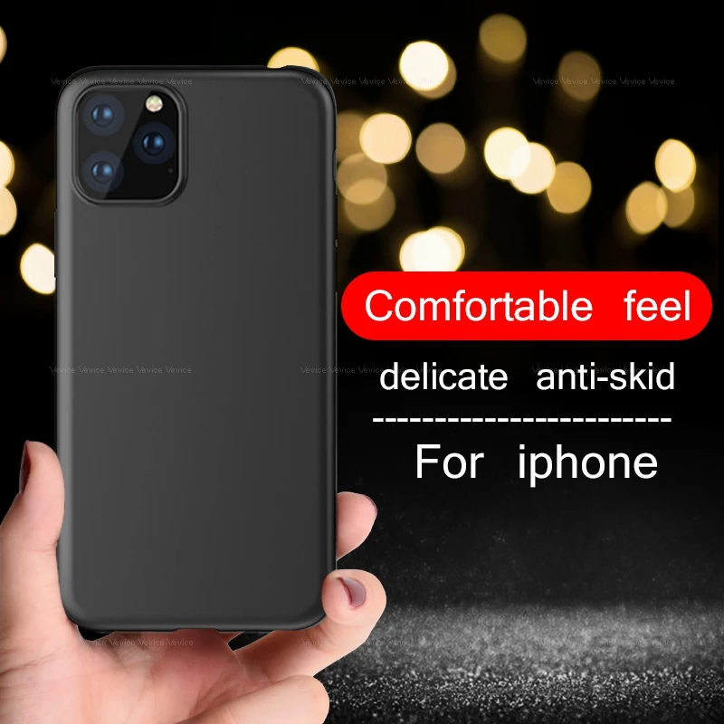 Ультра тонкий чехол для iPhone 11 2019 Xi Xir Max X 10 XS MAX XR черная матовая искусственная кожа