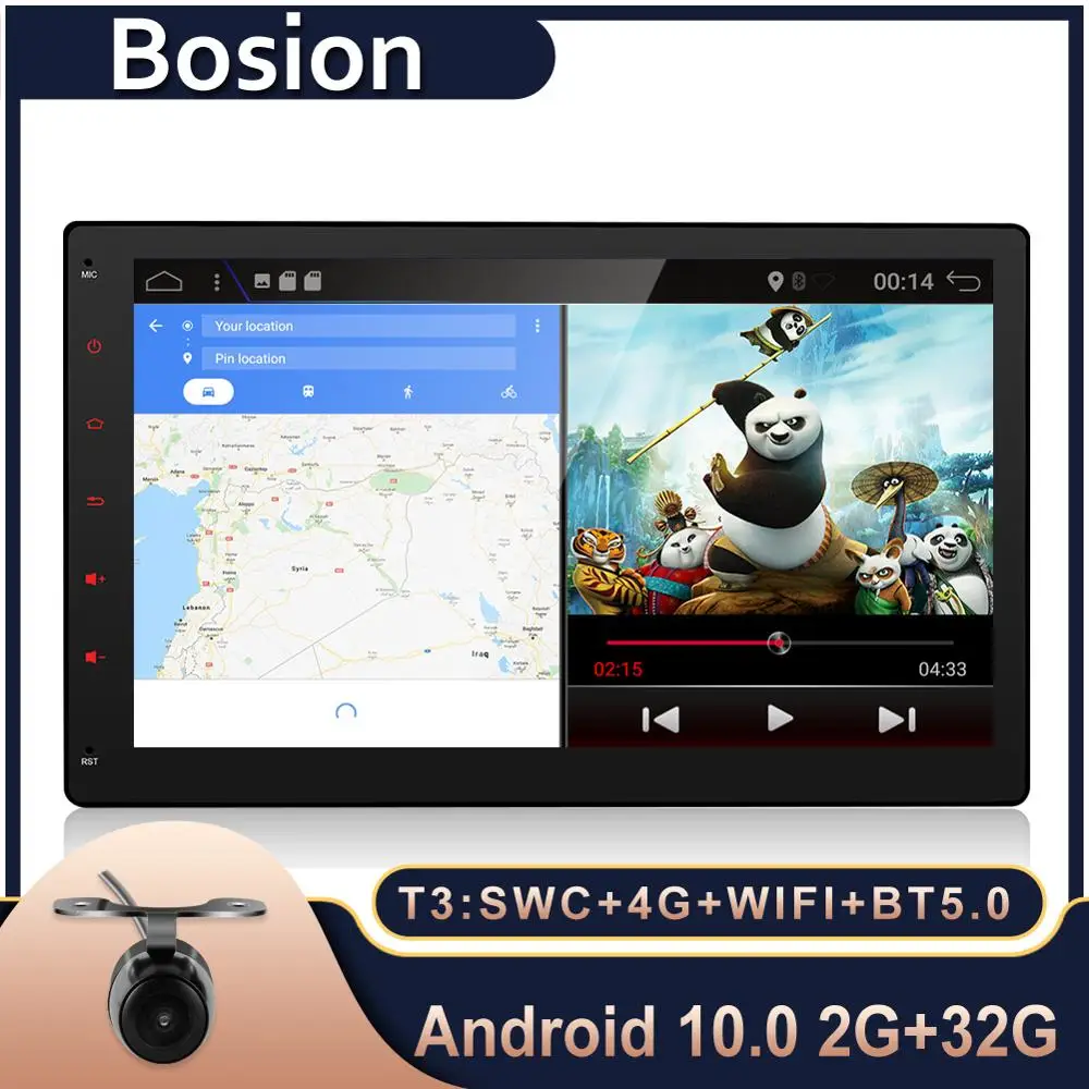 2 Din Android 10 0 1024*600 четырехъядерный 1 дюймов радио 2DIN автомобильный GPS DVD плеер Bluetooth