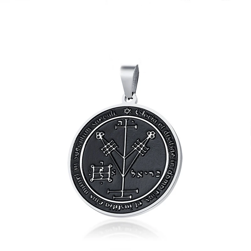 only necklace Четвёртая Пентакль Юпитера ключ кулон "Соломон" Нержавеющая сталь мужское ожерелье уплотнения семи архангелов - Окраска металла: only necklace