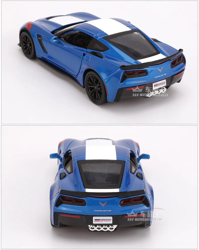 Масштаб 1:24 Chevrolet Corvette Z06 ZL1 имитация литья под давлением металлическая модель автомобиля сплав автомобиль игрушки для мальчиков подарки коллекция Горячая колесо