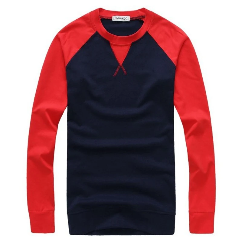 

2021 New Mens T-Shirt O-Neck Long Sleeve Men T Shirt For Male Patchwork T-Shirts Men Clothing Quality tshirt Casual Tops MY322