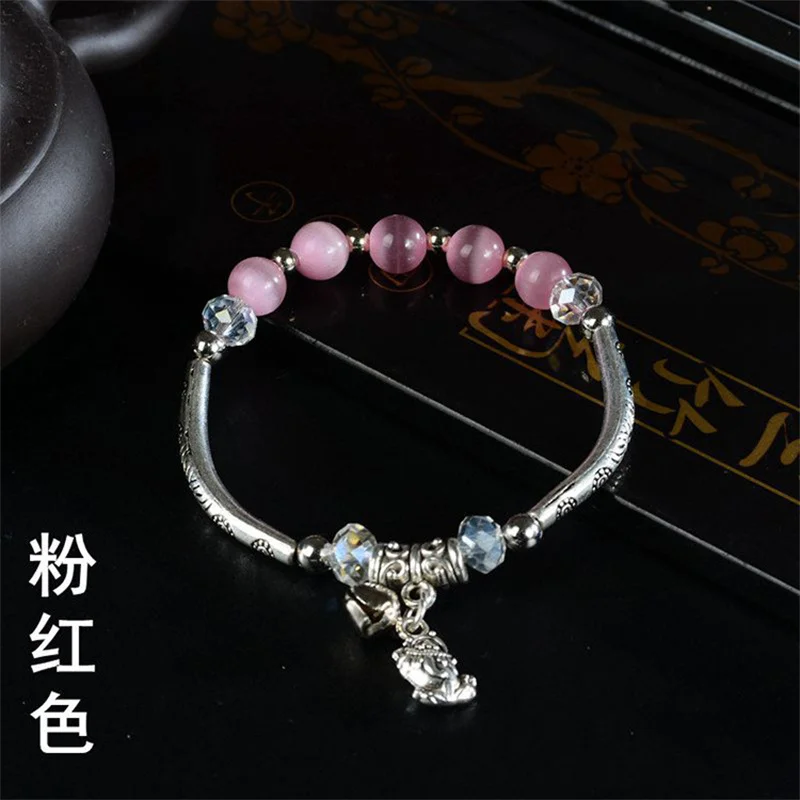 Браслеты в богемном стиле с имитацией сердолика кораллового кристалла бусины