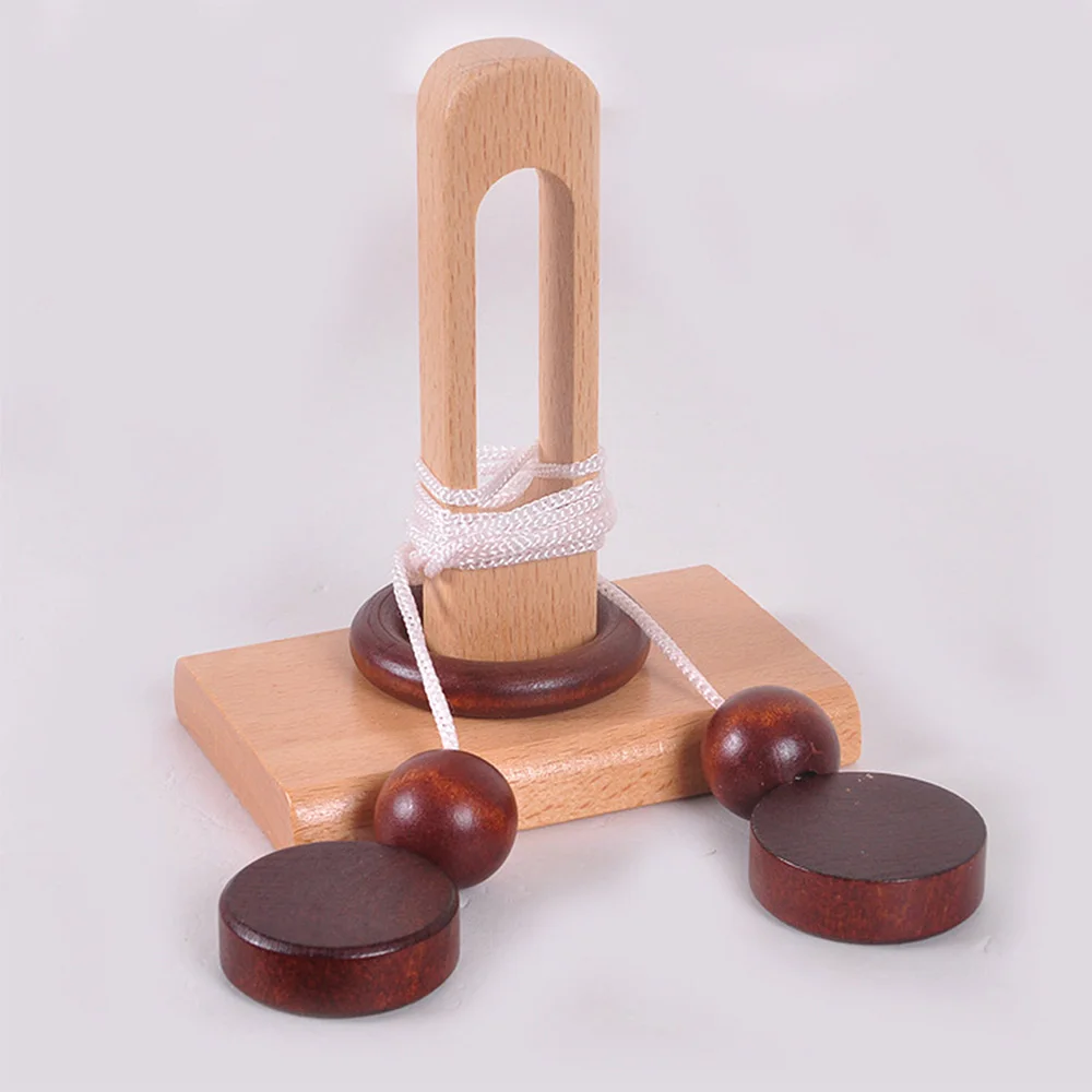 Настольная Новинка 3d деревянная веревочная петля головоломка Iq разумная веревка
