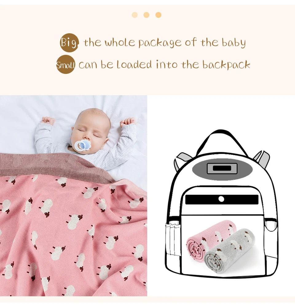 Детское одеяло s для новорожденных Bebes пеленка с рисунком Одеяло Мягкое хлопковое Вязаное детское белье для коляски 100*80 см одеяла