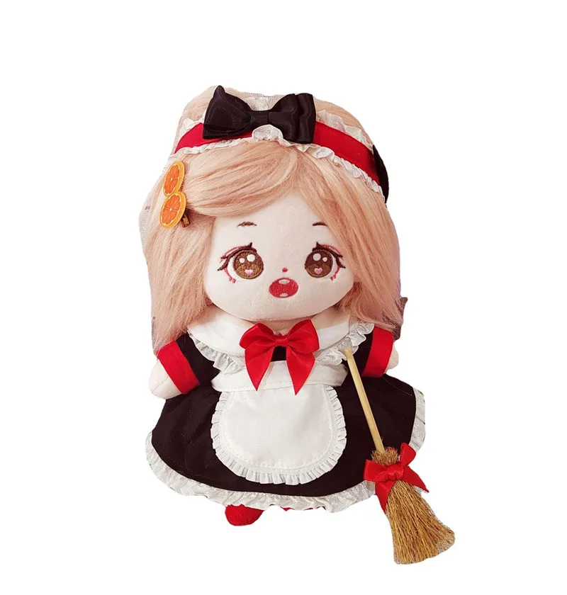 Ropa de mu&ntilde;eco de peluche de 20cm, conjunto de sirvienta de Halloween, accesorios de algod&oacute;n para mu&ntilde;ecas de 20CM-4
