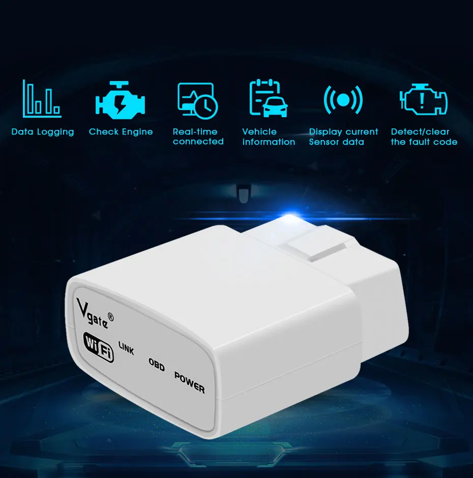 Диагностический сканер Vgate elm327 для автомобилей диагностический obd2 elm 327 v2.1 wifi OBD 2