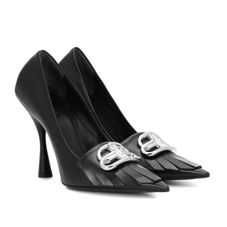 Туфли женские классические с металлической пряжкой Нескользящие заостренный
