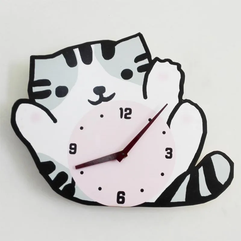 Европейский стиль модные Мультяшные милые настенные часы в форме животных