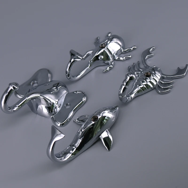 1x креативные хромированные крючки для полотенец настенный крючок халата вешалка