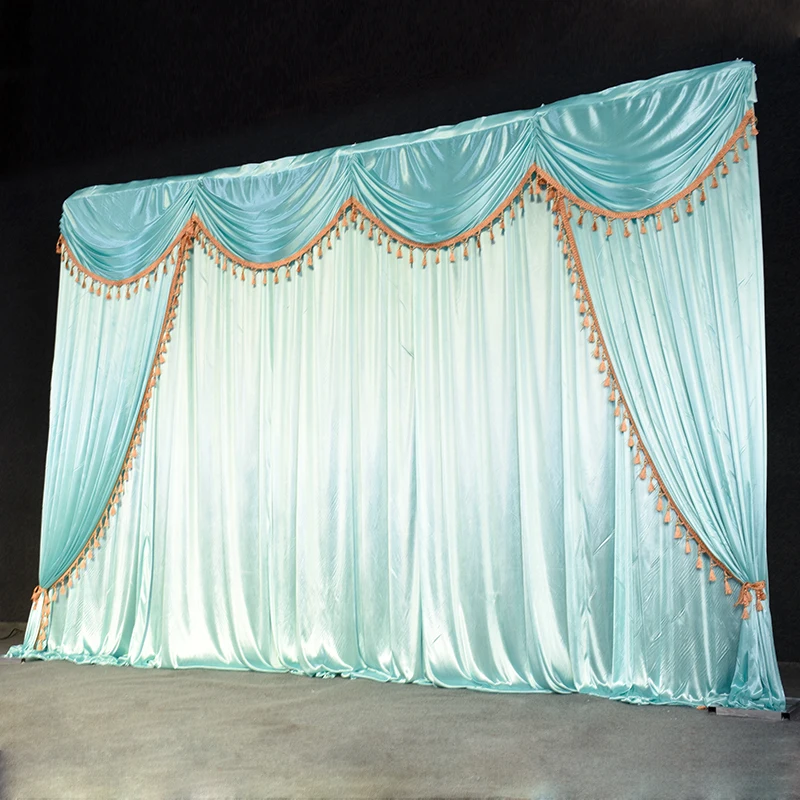 Шелковый шифоновый Тканевый Свадебный фон с драпировкой и кисточками для