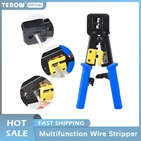 terow multifunction wire stripper plier crimper tool 6p8p crimping card slot rj45 rj11 network plier for wire from 10 to 24 awg
