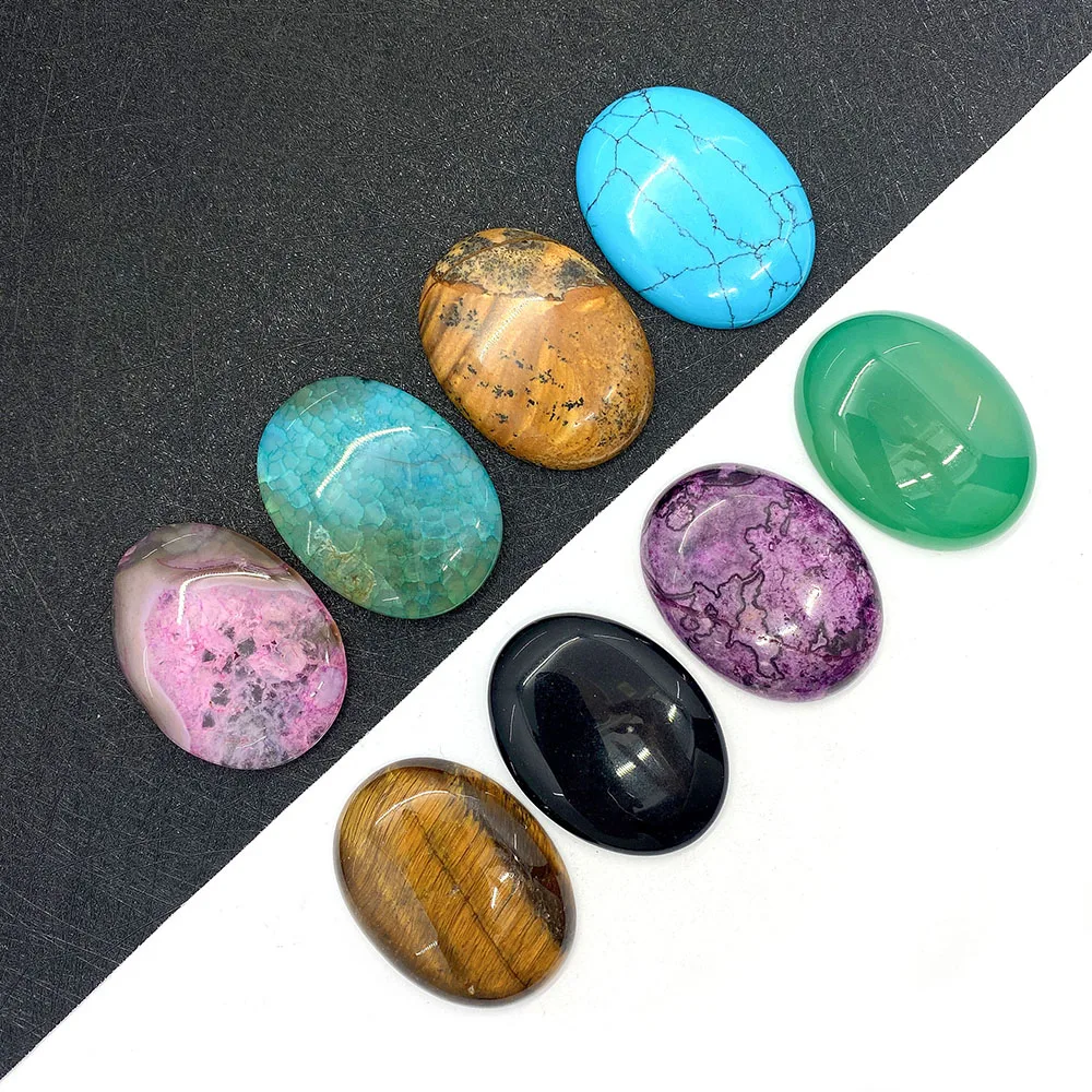 

Natural Stone Round Beads 30x40 Mm Tiger Eye Oval Turquoise DIY Ring Earrings Necklace Making Jewelry Fashion Accessories