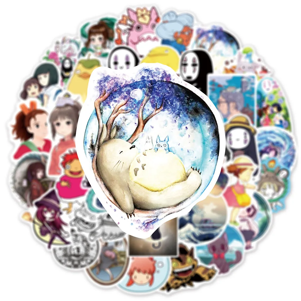 103050pcs cartoon anime stickers ghibli hayao miyazaki totoro spirited away princess mononoke kiki stationery sticker decals free global shipping
