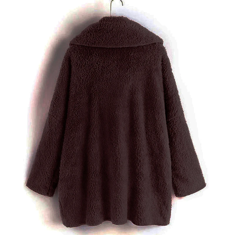 

Cofekate Woman Coats Plus Size Bat Sleeve Irregualr Breasted Jacket Coats Winter Casual Cardigan Outerwear Vintage Fleece Coat