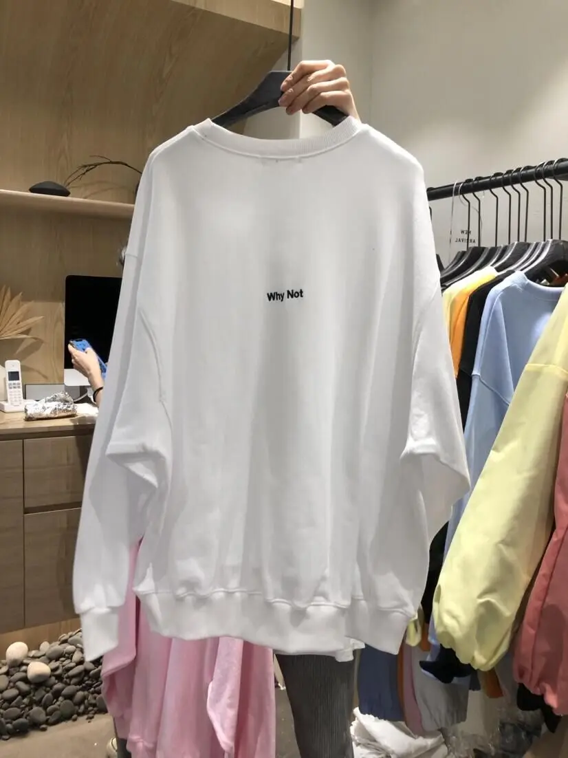 

2021 Korean Version of The New Female Fashion Loose Letter Embroidered Hedging Lazy Style All-match Sweater Tide Clothes