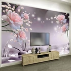 Пользовательские 3D настенные росписи, современные обои с цветами розы, гостиная, телевизор, диван, спальня, романтический домашний декор, обои для гостиной