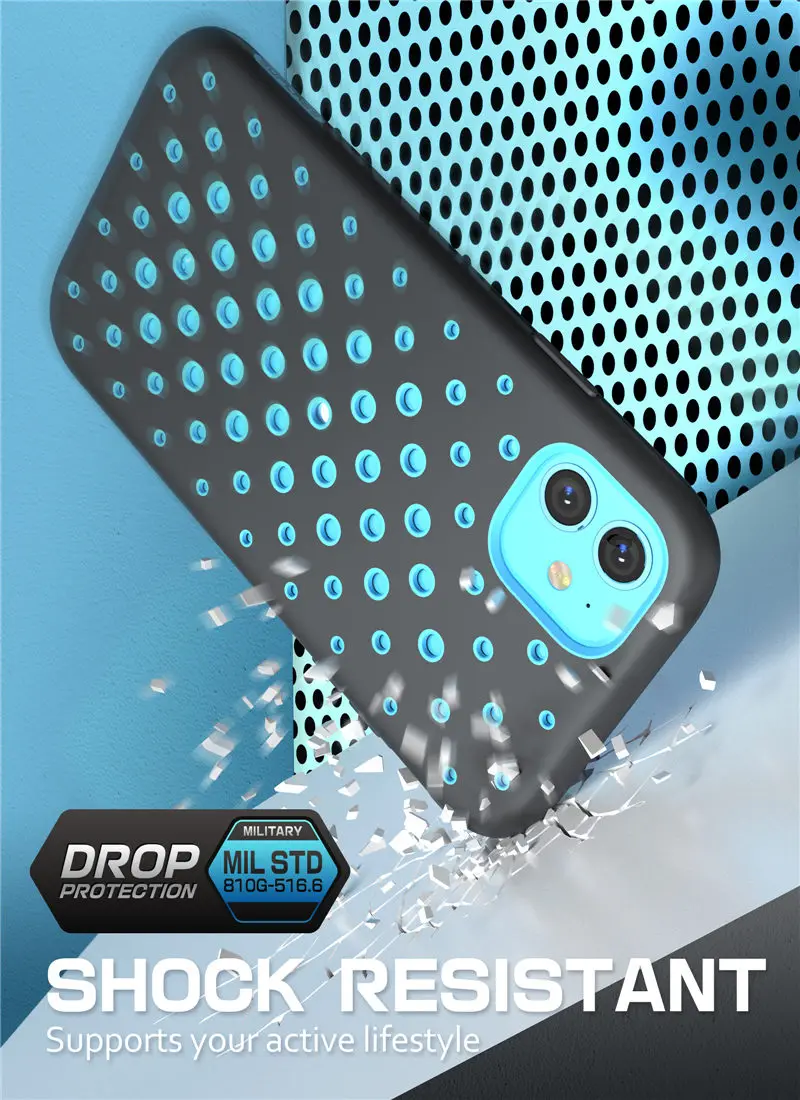 SUPCASE для iPhone 11 Case 6,"() UB Sport Premium Hybrid Жидкая силиконовая резина+ крышка ПК со встроенным протектором экрана
