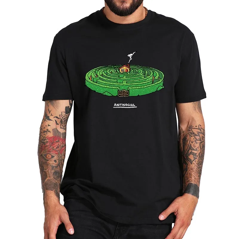 

Do Not Disturb Me-Antisocial T Shirt Cool Character T-Shirt Short Sleeve O-neck 100% Cotton Camisetas