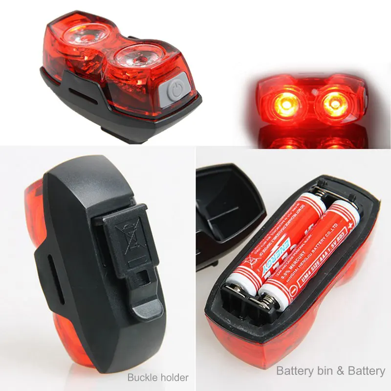 Новый Яркий велосипедный 2 светодиодный мигающий фонарь для безопасности