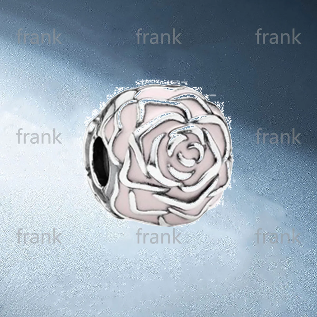 

791292EN40 Roses silver clip with pink enamel