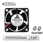 Вентилятор охлаждения, 2 шт., Gdstime DC 12 В, 40x40x20 мм, 40 мм, двойной шарикоподшипник, бесколлекторный радиатор, 4020B, 4 см, увлажнитель воздуха